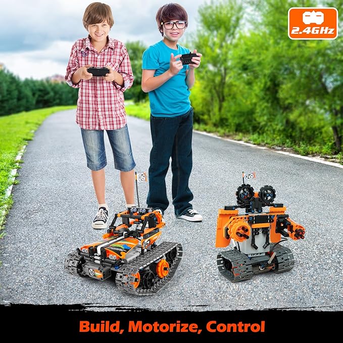 Building Toys STEM Robot Kit for Kids Ages 8-12, Remote Control Erector Sets Engineering Robotics Kits, Educational Birthday Gift for Boys & Girls 5-7 9 10 11 13 14+ Year Old