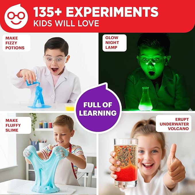 Doctor Jupiter Ultimate Science Kit, Chemistry Set for Kids Ages 8-10-12-14 Ideas for Boys & Girls 8,9,10+ Years Old| STEM Toy with 135+ Experiments| Learning & Educational Projects
