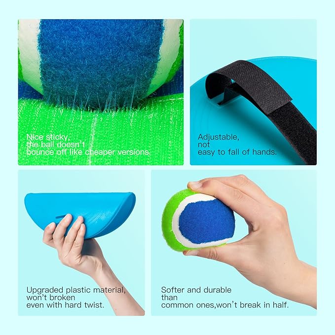 EVERICH Upgraded Toss and Catch Ball Game Set, Outdoor Games for Kids Toys, Stocking Stuffers for Family Games, Beach Pool Yard Christmas Toys Birthday Gifts for Boys Girls 3 4 5 6 7 8-12 Years Old