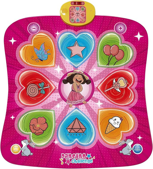 Kids Pink Anime Dance Mat, Foldable Easy-Store, Soft Non-Slip Easy-Clean, Built-in 5 Songs & Multiple Fun Challenge Stages, Boost Sports Talent, Ideal for Child Ages 3+