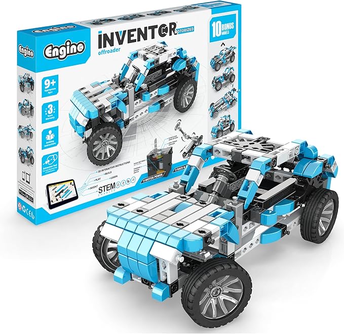 Engino Inventor STEM Toys, Motorized Offroader, Construction Toys for Kids 9+, Building Kit Powered by Motor, Stem Kits, Gifts for Boys & Girls (10 Models to Build)