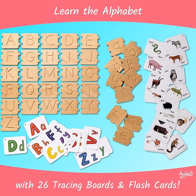 Montessori Letter Tracing Alphabet Learning Toy - Learn to Write Spelling & Tracing Letters Game Kids Ages 3-5 Sand Tray - Toddler Fine Motor Skills Toy 5 Year Old Home Schooling Material Pre-K