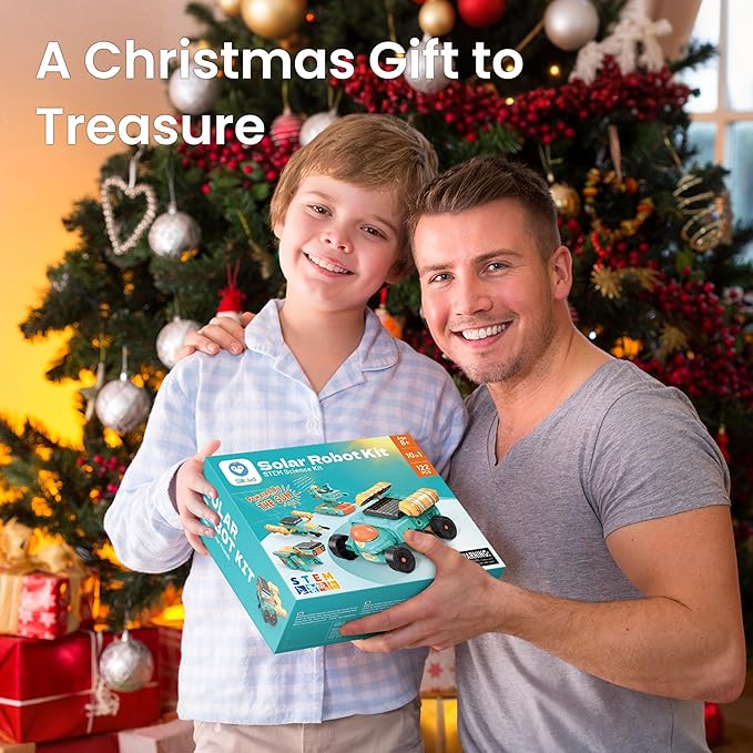 Sillbird Solar Robot Building Kit Christmas STEM Gift for Boys Ages 8-14, 10-in-1 DIY Educational Science Set for Kids Birthday, Sun Powered Space Robotics Toys with 112PCS