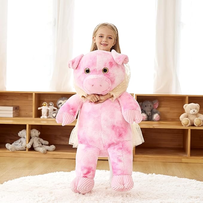 EARTHSOUND Giant Pig Stuffed Animal,30 inches Large Plush Toy Big Soft Toys,Huge Life Size Jumbo Cute Oversized Fat Piggy Animals,Gifts for Girls Boys