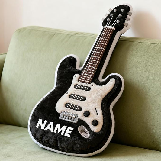 Custom Guitar Shaped Pillow Cute Personalized Name Plush Doll, Double-Sided Construction Engineering Vehicle Pillow for Kids, Birthday Gifts for Boys and Girls Sofa Decorative Pillows 8-32in