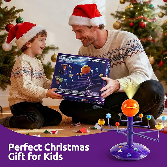 Science Can Solar System for Kids, Talking Astronomy Solar System Model Kit, Planetarium Projector with 8 Planets STEM Space Toys for 3 4 5+ Years Old Boys Girls