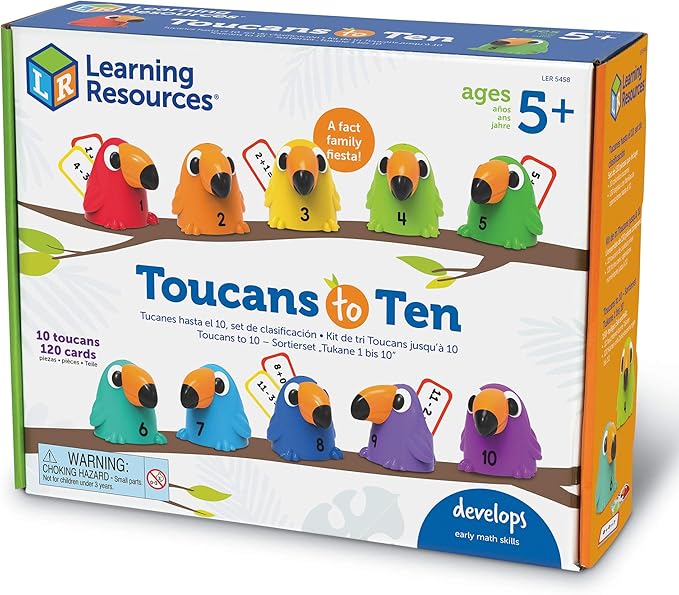Learning Resources Toucans to 10 Sorting Set, Counting & Sorting, Early Math Skills Toy, Ages 5+, Multicolor