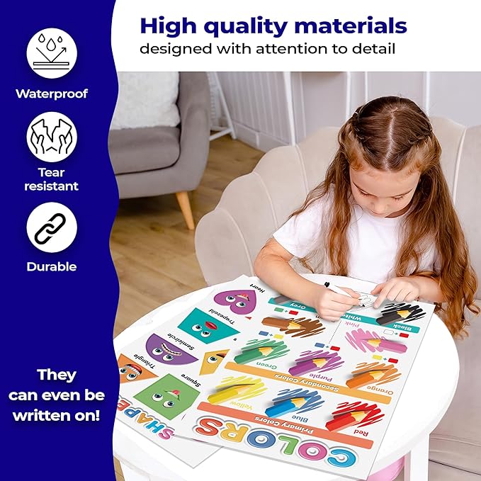 DeeDee's Workshop 16 Educational Posters for Toddlers, ABC Chart For Wall For Toddlers, ABC Poster, Days of the Week Poster For Kids, Toddler Wall Decor, Daycare Essentials, Pre K Learning Materials