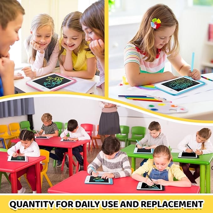 Zhehao 12 Pcs LCD Writing Tablet for Kids Colorful Drawing Doodle Board Drawing Tablet Erasable Reusable Electronic Draw Pad Gift for Boy Girl Xmas Educational Learning(6.5 Inch Screen,Fresh Color)