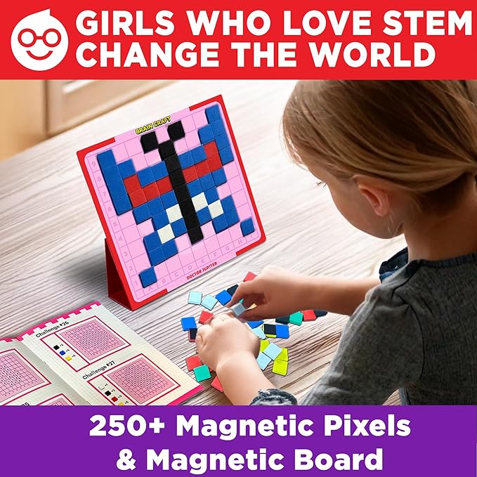 Doctor Jupiter My First STEM Pixel Art Kit for Girls | Learning & Educational Coding Basics for Girls| Building Toys, Montessori Toy, Math Puzzle with 100+ Challenges