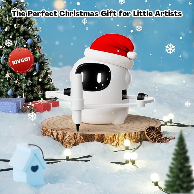 Drawing Robot for Kids with 150 Cards, Voice Interactive Educational Drawing Machine, Montessori Painting Learning Toys for 3 4 5 6 7 8 Year Old Boys Girls Birthday Party