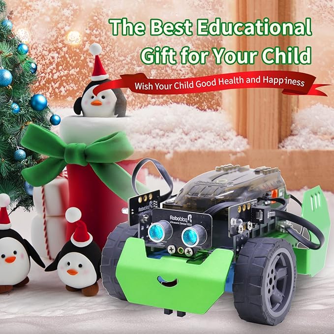 Robobloq Q-Scout STEM Projects for Kids Ages 8-12, Coding Robot, Learn Robotics, Electronics and Programming Based on Scratch, Arduino and Python, Learning & Education Toys, Gifts for Boys and Girls
