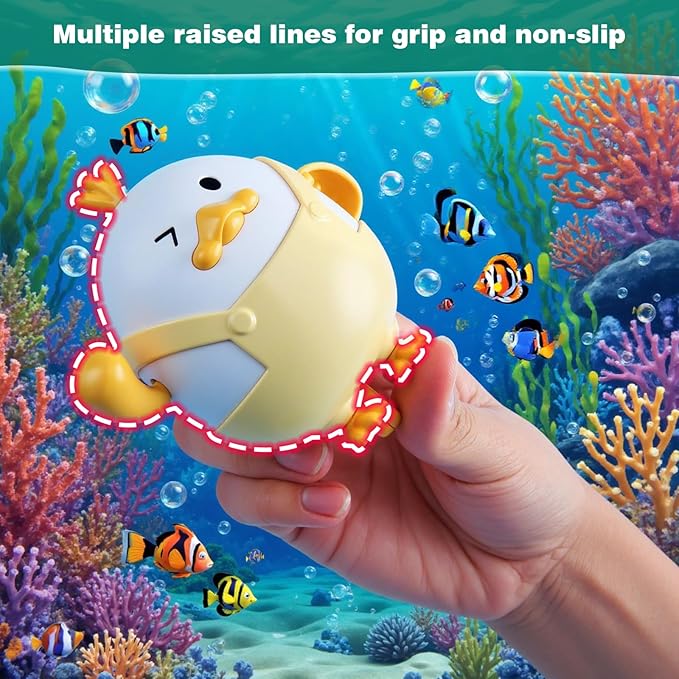 5PCS Baby Bath Toys Cute Pull String Bathtub Toy with Pull & Go Swimming Toys Magnetic Fishing Games Kids Wind-up Floating Water Bathtub Toy