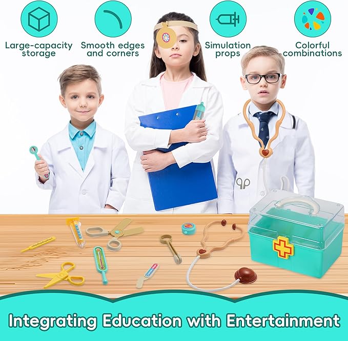 Doctor Kit for Kids, Toddlers Doctor Play Set, Doctor Pretend Play Toys for Toddlers 3-5