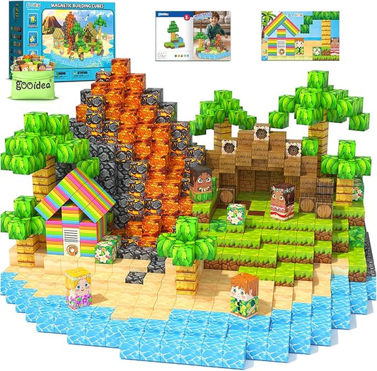 Large Magnetic Blocks - 120PCS 1“ Magnetic Cubes Building Toys for Kids Age 3-5 4-8 5-7 8-12, Hawaii Mine Magnet World Building Craft, Educational Toys Christmas Birthday Game Gifts for Boys Girls