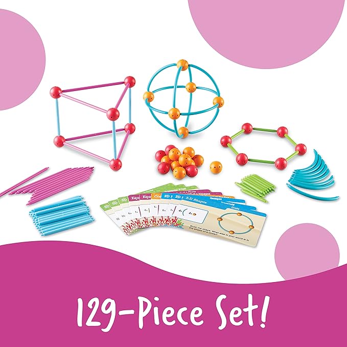 Learning Resources Dive into Shapes! A Sea and Build Geometry Set - Math Manipulatives, 3d Classroom Must Haves, STEM Games, Fine Motor Skills, Science Experiments for Kids, Building Supplies