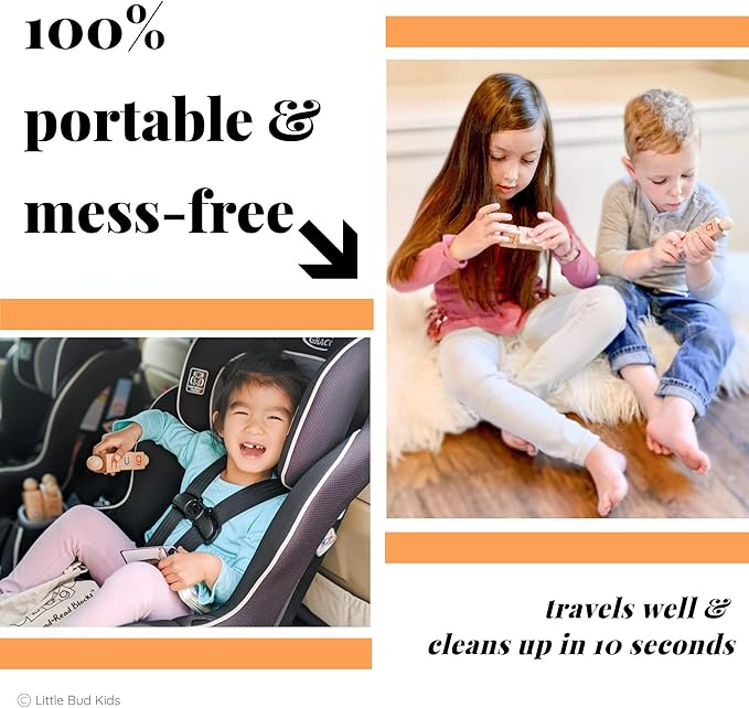 LITTLE BUD KIDS Spin-and-Read Montessori Phonetic Reading Blocks with CVC Phonics Flashcards for Beginner Readers, Montessori Reading Wooden Toys for 3 Years +