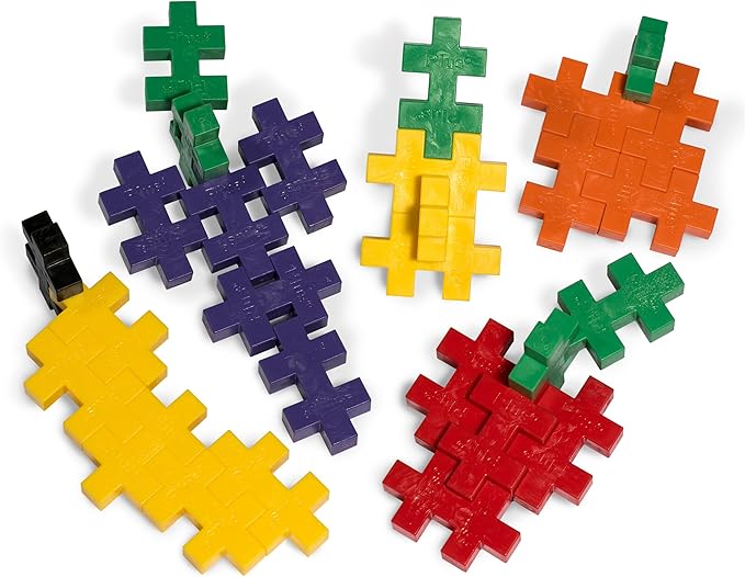 PLUS PLUS Big - 400 Big Pieces in Storage Tub - Basic Color Mix w/ 10 Baseplates - Construction Building Stem/Steam Toy, Interlocking Large Puzzle Blocks for Toddlers and Preschool