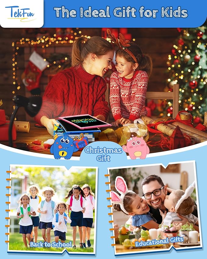 TEKFUN Party Favor 20 Pack LCD Writing Tablet with Stylus, 8.5in Erasable Doodle Board Mess Free Drawing Pad for Kids, Car Trip Educational Toys Birthday Christmas Gift for 3 4 5 6 7 Girls Boys