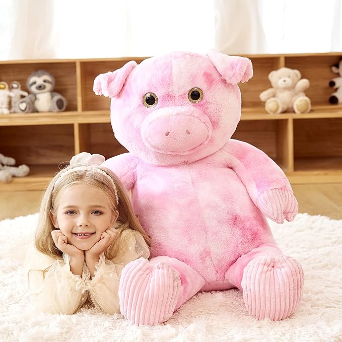 EARTHSOUND Giant Pig Stuffed Animal,30 inches Large Plush Toy Big Soft Toys,Huge Life Size Jumbo Cute Oversized Fat Piggy Animals,Gifts for Girls Boys