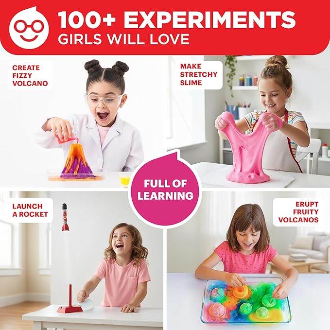 Doctor Jupiter My First Amazing Science Kit for Girls Ages 4+ | Birthday Gift Ideas for 4-5-6-7-8 Year Old Girls | 100+ Experiments | STEM Learning & Educational Toys, Summer Activities
