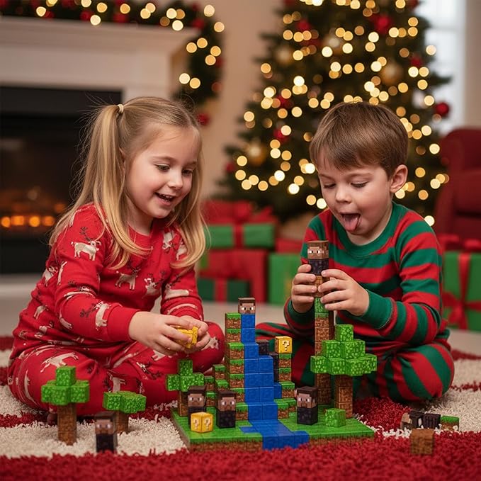 Magnetic Blocks 96PCS - River Scene Construction Cubes, STEM Preschool kit, Safe ABS no-Odor, CPC ASTM Certified, Travel-Ready Ages 3–12, Perfect for Birthday