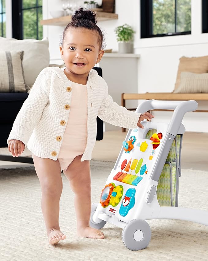 Skip Hop Baby Walker 4-in-1 Sit to Stand Convertible Light Up Walker with 40+ Activities Explore & More Age 6m+