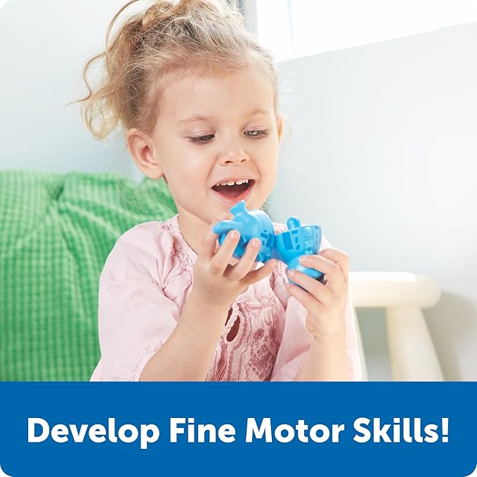 Learning Resources Snap-n-Learn Matching Dinos - Dinosaur Toys, Mini Plastic Figures, Sensory Bin, Toddler Travel Games, Shape Sorter, Preschool, Fine Motor Skills, Montessori Counting