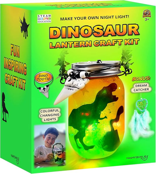 Dinosaur Lantern Nightlight Craft Kit - DIY Dinosaur Crafts for Kids, Ages 3-12
