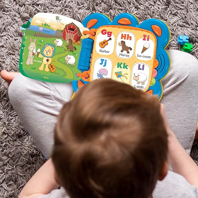 KiddoLab Words and ABC Learning for Toddlers 1-3 Years Old with Chapa The Lion Alphabet Book - Interactive Sound Book with Melodies, Fun Sounds & Light for Early Education and Development