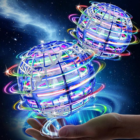 Flying Orb Ball 2025 Hover Boomerang Ball 6 Lighting Effects Cool Toys Gift for 678910+ Year Kids Teen Adults Indoor Outdoor Flying Toy（Blue & Blue）