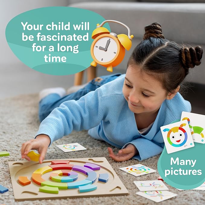 Toddler learning wooden Montessori toys – pattern blocks and boards tangrams for kids educational preschool activities color sorting games fine motor skills baby girls and boys for 3 4 5 years old