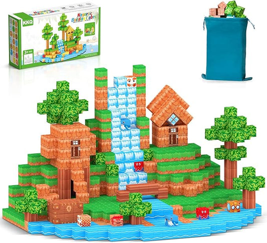 100PCS Magnetic Blocks,STEM Building Toys for Boys Girls 3+,Toddler Sensory Constructions Stacking Magnet Blocks,Christmas Birthday Gifts for Boys Girls Age 4 5 6 7 8 9 10