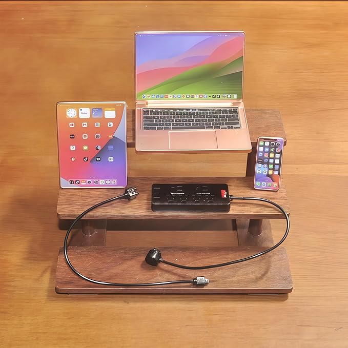 Miniature Electronics Set for Dollhouses: 1:6 Scale Metal Smartphone, Tablet, Laptop & Socket - Doll Accessory Compatible with 1:12 Scale Miniatures - 5 Color Variants (RoseGolden)