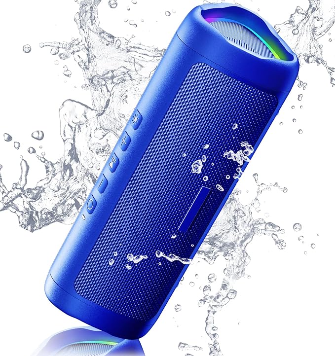 Bluetooth Speaker Gifts for Men: Portable Wireless, IPX5 Waterproof, White Elephant Gifts for Adults, Stocking Stuffers for Teens Boy Girl, Up to 20H Playtime, TWS Pair, for Home/Party/Outdoor (Blue)