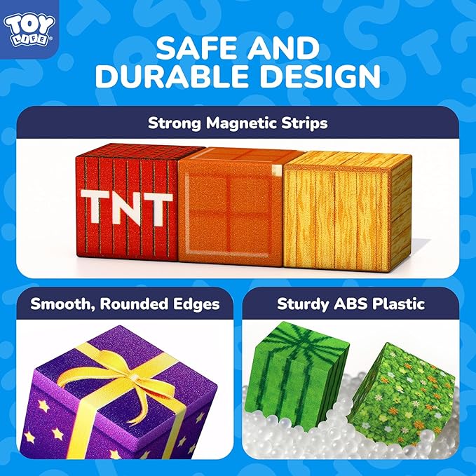 TOY Life Magnetic Blocks, Mine Magnet Block Set Build Frozen Princess Castle World for Kids Age 3+ Year Old Boys Girls, Magnetic Building Blocks for Toddler (108PCS Forest Castle)