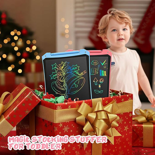 EooCoo Toddler Toys, LCD Writing Tablet for Kids 2 Pack, Kids Stocking Stuffers, Toddler Travel Essentials Drawing Pad, No Mess Coloring Books, Road Trip Activities, Age 3-5 Boy Girl Gifts - 10 Inch