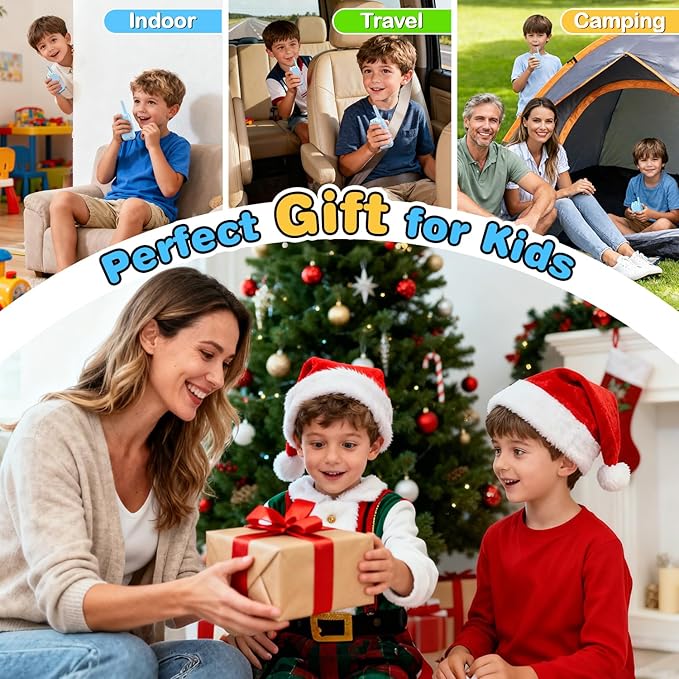 Video Walkie Talkies for Kids, 2 Pack Facetime Walkie Talkies with HD Camera & Voice Changer for Boys Girls for Family Games, Indoor, Outside, Hiking Christmas Birthday Toys Gift Ages 3-12 (Blue)