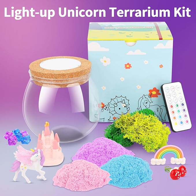 Unicorn Gifts for Girls 4-12 Years Old, Unicorn Crafts Kit for Kids, Light Up Decoration with Remote Control - Arts and Crafts for Kids, Birthday Gifts Toys for Girls Age 4 5 6 7 8 9 10 11 12