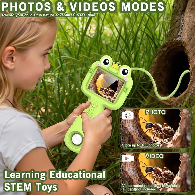 Kids Camera, Endoscope Camera with Light & Flexible Tube, Borescope Snake Scope Outdoor, Science Educational STEM Toys for 3 4 5 6 7 8 9 10 11 12-Year-Old Boys Girls Christmas Birthday Gifts