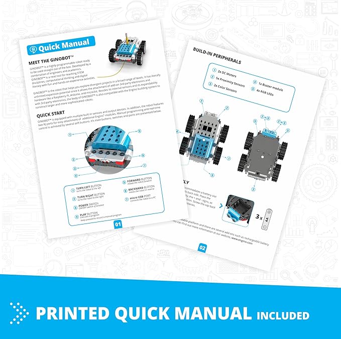 Engino Inventor STEM Robotic Kit, Robotorized GinoBot, Construction Toys for Kids 9+, Building Kit Powered by Motor, Coding STEM Toys, Gifts for Boys & Girls (10 Models to Build)