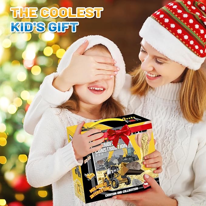 Play Sand Toys for Kids - 45pcs Playset with 1.1 lbs Realistic Sand, Truck Excavator Toy Vehicles, Including Construction Site Mat, Airplane Train Car Mold Kit and Other Accessories