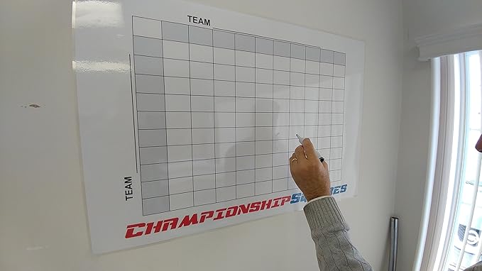 Reusable Super Football 100 Squares Board, Dry Erase Office Pool, 24x36