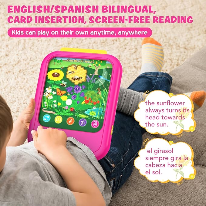 Kids Learning Tablet Educational Learning Pad for Toddlers 2-5 to Learn Alphabets, Numbers, Foods, Time, Music, Talking Cards for Toddlers，Learning Educational Toy Kids Gifts