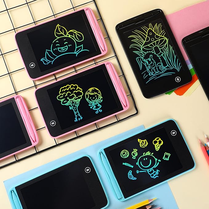 Zhehao 12 Pcs LCD Writing Tablet for Kids Colorful Drawing Doodle Board Drawing Tablet Erasable Reusable Electronic Draw Pad Gift for Boy Girl Xmas Educational Learning(6.5 Inch Screen,Vivid Color)