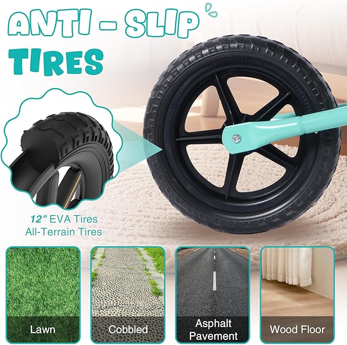 MEGHNA Toddler Balance Bike Kids Toy Aged 2-5 Years Old with Safety Footrest Adjustable Height Seat and Handlebar Strider Bike 8 inch Wheel for Over 18 Months Baby Toddler Kids, Easy to Assembly