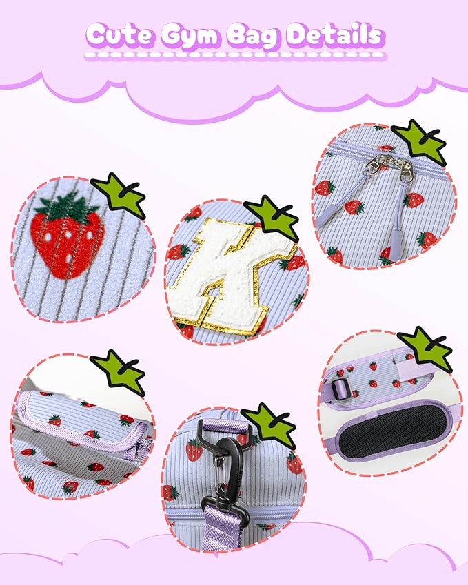 Dance Recital Gifts for Daughter, Girls Gym Bag, Kids Personalized Overnight Duffle Bags with Shoe Compartment, Monogram Travel Tote with Makeup Bag, Preppy Stuff (Letter N)