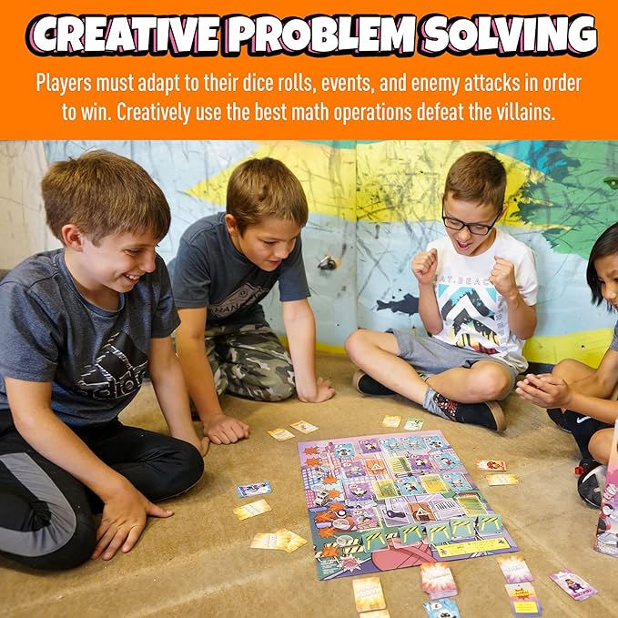 Outnumbered: Improbable Heroes Board Game - A Mensa Award Winning Superhero Math Game | Fun & Educational Game for Kids, Adults, and Families | STEM Toy to Learn Multiplication & Division