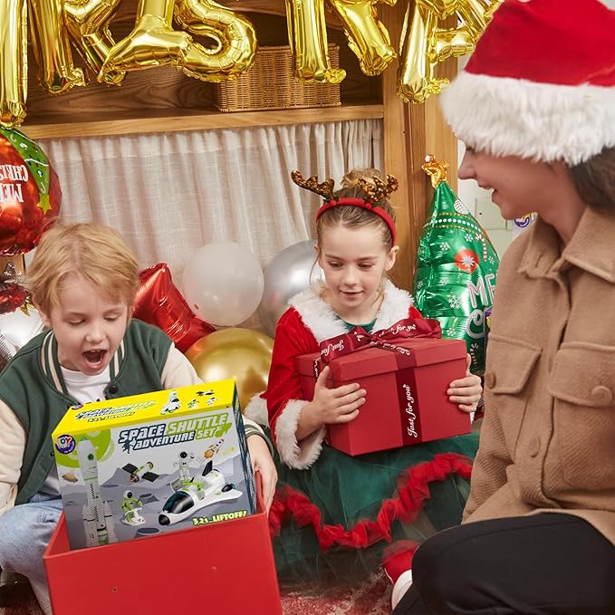 TOY Life Space Toy Rocket Toys for Kid Shuttle with Astronaut Spaceship Planet Stem with Christmas Spaces Station for Boy 3 4 5 6 7 8, Gift for Age 3+