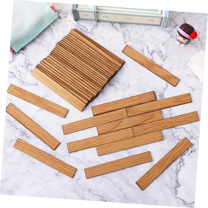 BESPORTBLE 40 Pcs Miniature Dollhouse Flooring Adhesive Plastic Tiles for Dollhouse Decoration DIY Easy Assembly Mini Floor Boards